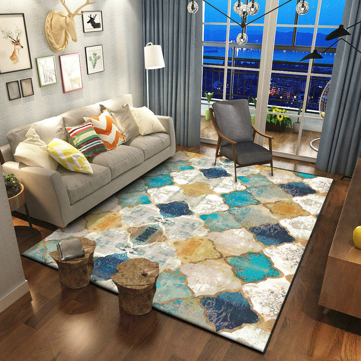 BowLift | Moroccan Living Room Carpet in Ivory Diamond Pattern Carpet Polymer Non-Slip Back Stain Resistant Area Rug