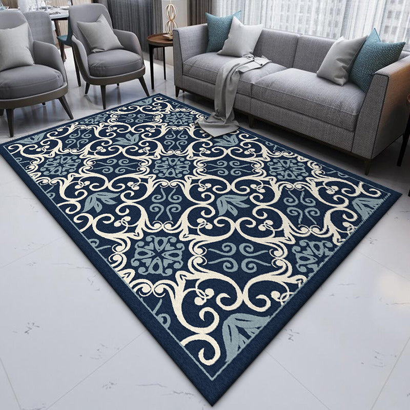 BowLift | Moroccan Living Room Rug Multi-colored Pattern Printed Rug Polyester Pet-friendly Stain-resistant Area Rug