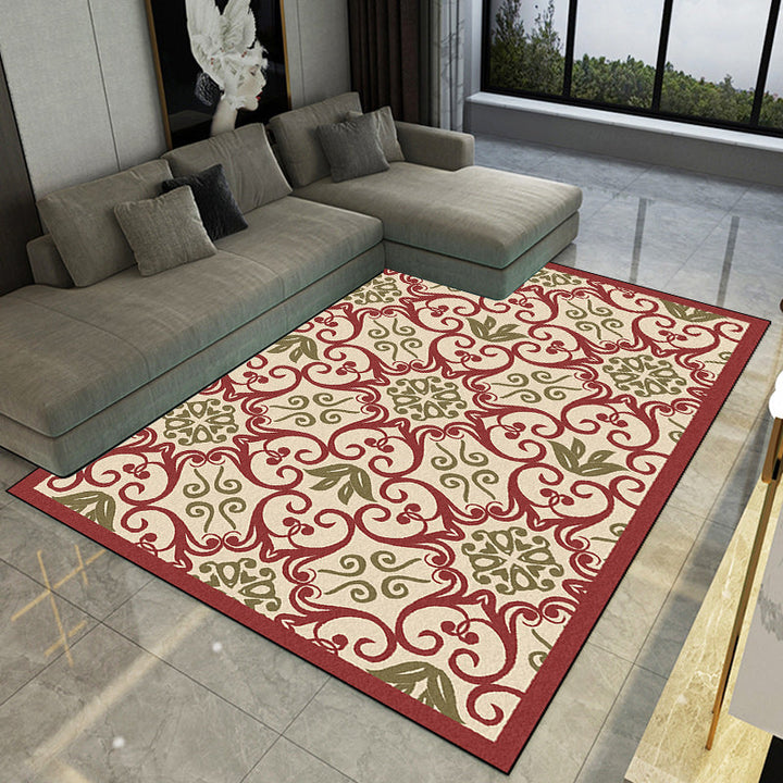 BowLift | Moroccan Living Room Rug Multi-colored Pattern Printed Rug Polyester Pet-friendly Stain-resistant Area Rug
