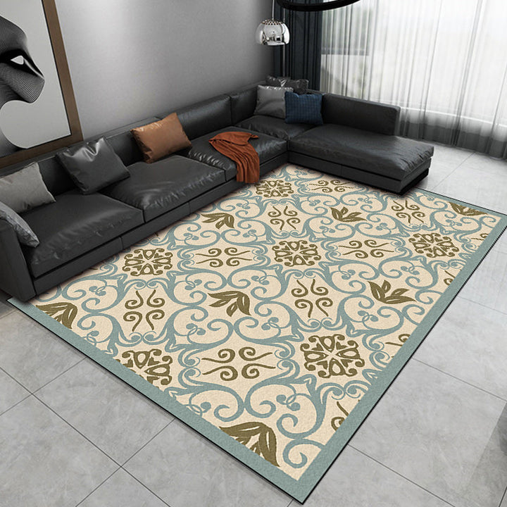 BowLift | Moroccan Living Room Rug Multi-colored Pattern Printed Rug Polyester Pet-friendly Stain-resistant Area Rug