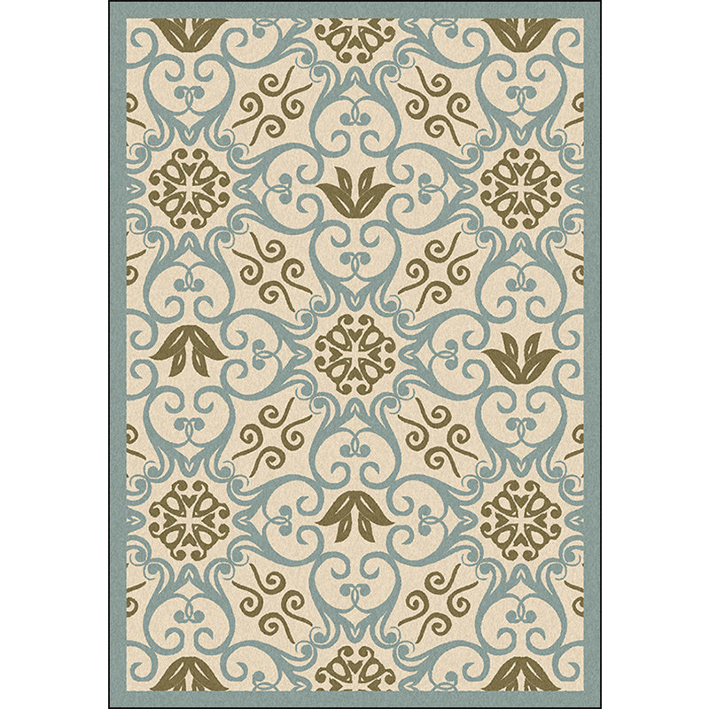 BowLift | Moroccan Living Room Rug Multi-colored Pattern Printed Rug Polyester Pet-friendly Stain-resistant Area Rug