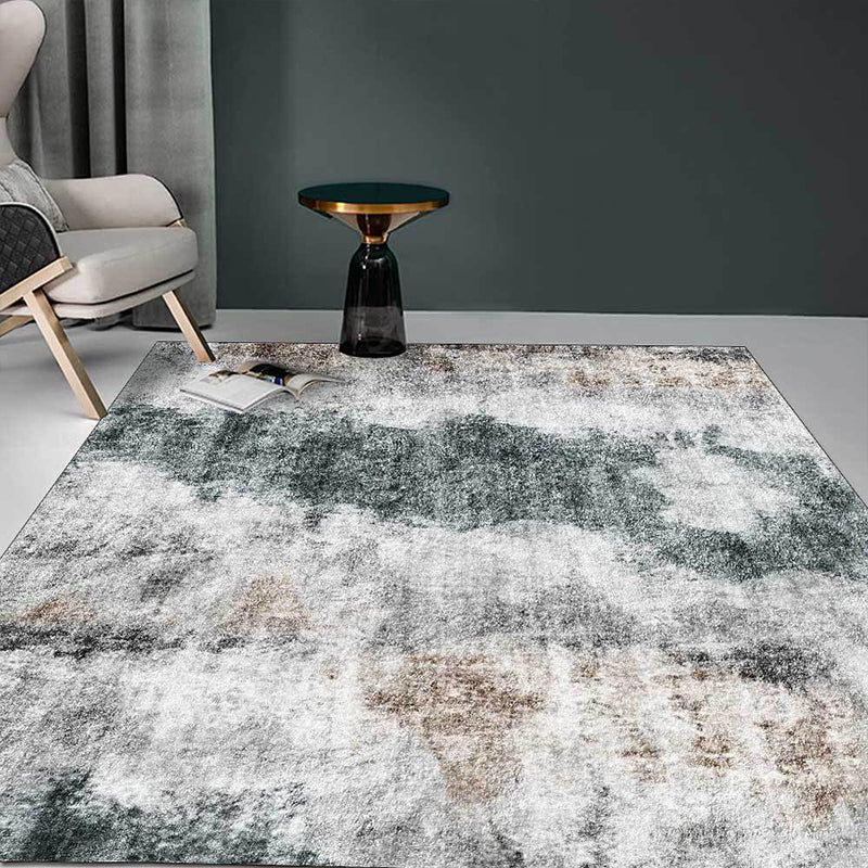 BowLift | Gray Contemporary Area Rug Polyester Abstract Rug Washable Non-Slip Back Carpet for Living Room