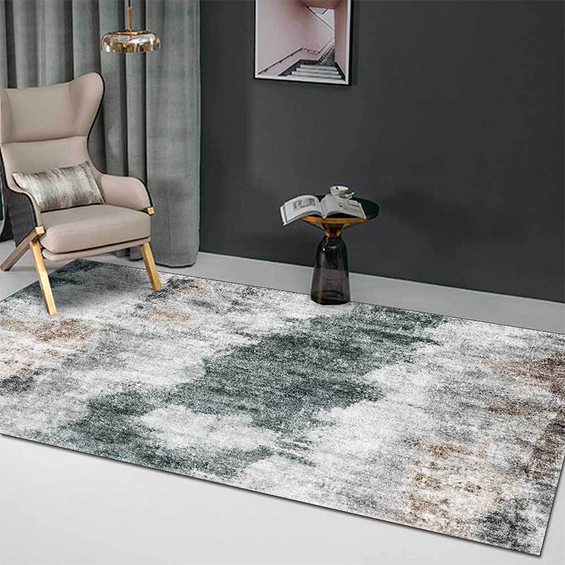 BowLift | Gray Contemporary Area Rug Polyester Abstract Rug Washable Non-Slip Back Carpet for Living Room