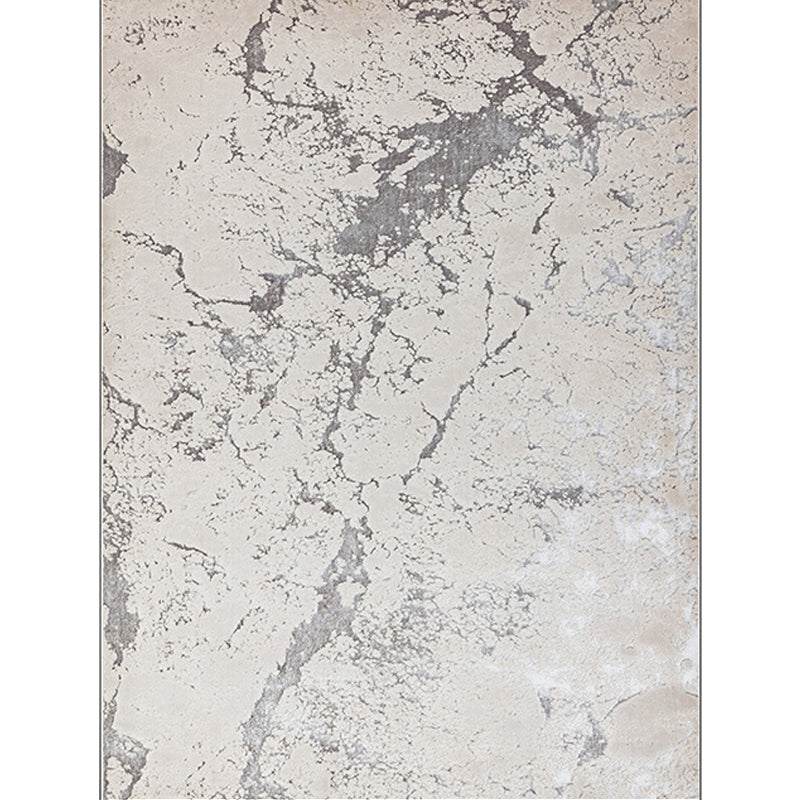 Nordic Modern Rug in Ivory Abstract Marble Pattern Rug Polyester Machine Washable Non-Slip Rug for Home Decor | Bowlift