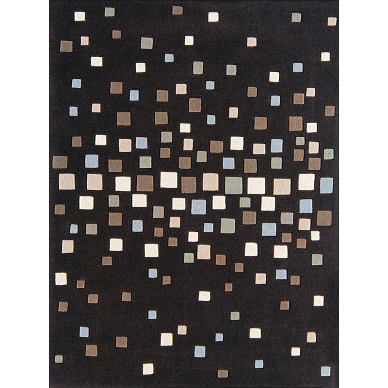 BowLift | Black Bedroom Rug New Plaid Pattern Rug Polyester Non-Slip Backing Pet-Friendly Rug