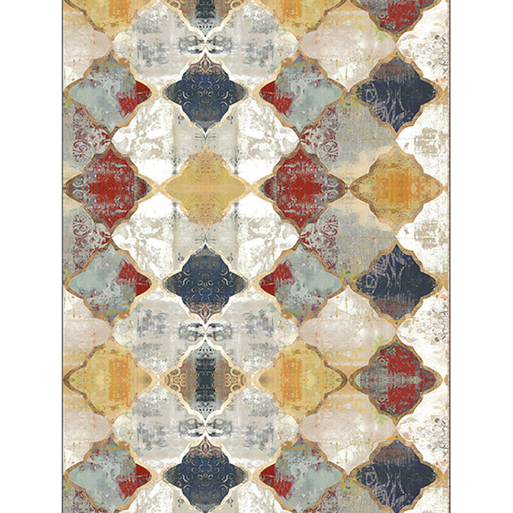 BowLift | Ivory Bedroom Rug Moroccan Geometric Pattern Area Rug Polyester Non-Slip Back Pet-Friendly Rug