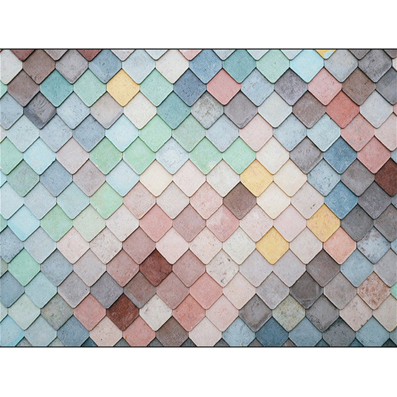 Modern living room rug Colorful scales diamond print rug Polyester stain-resistant area rug | Bowlift