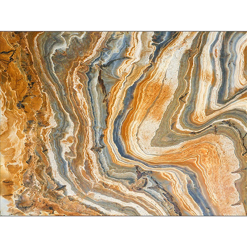 Modern living room rug in orange abstract rock structure print rug polyester washable pet-friendly rug | Bowlift