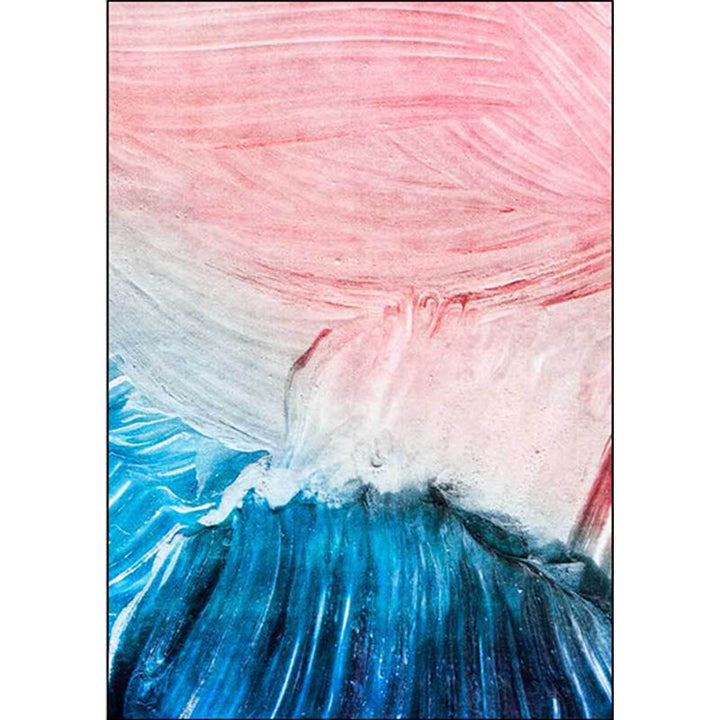 BowLift | Modern Living Room Rug in Pink and Blue Abstract Color Block Print Rug Polyester Washable Non-Slip Rug