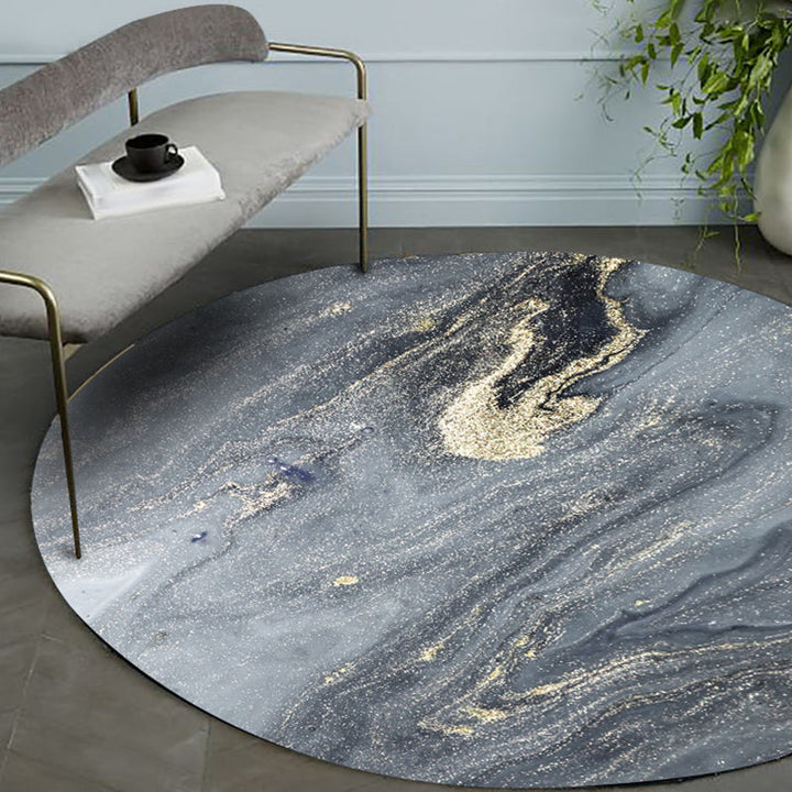 Gray Bedroom Rug Modern Abstract Sea Pattern Rug Polyester Washable Non-Slip Back Rug | Bowlift