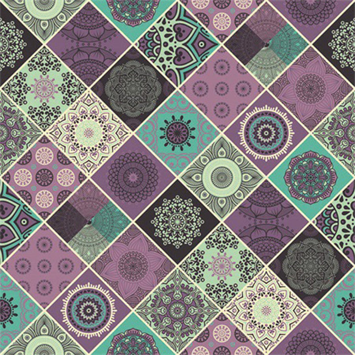 BowLift | Purple Bedroom Rug Moroccan Flower Diamond Pattern Area Rug Polyester Non-Slip Back Machine Washable Rug