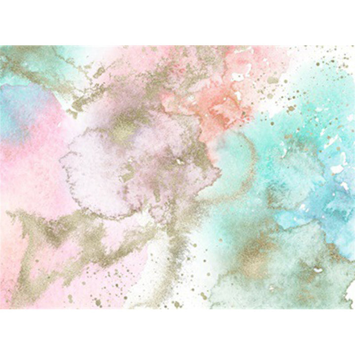 Modern living room rug in pink and blue abstract spray print rug polyester washable non-slip floor rug | Bowlift