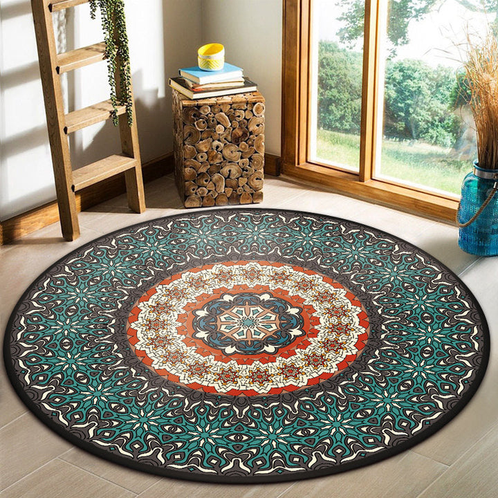 Oriental Moroccan carpet in blue floral pattern carpet polyester pet-friendly carpet for home decoration | Bowlift