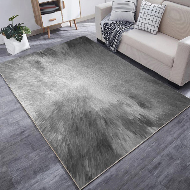 Modern living room rug in gray abstract spray print rug polyester pet-friendly washable rug for the area | Bowlift