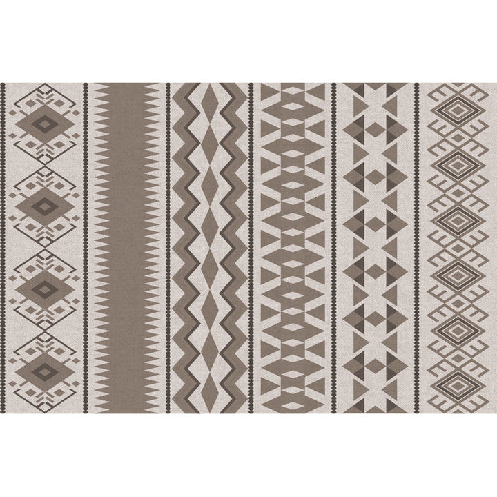 BowLift | Southwestern Living Room Rug in Brown Diamond Triangle Print Rug Polyester Washable Area Rug