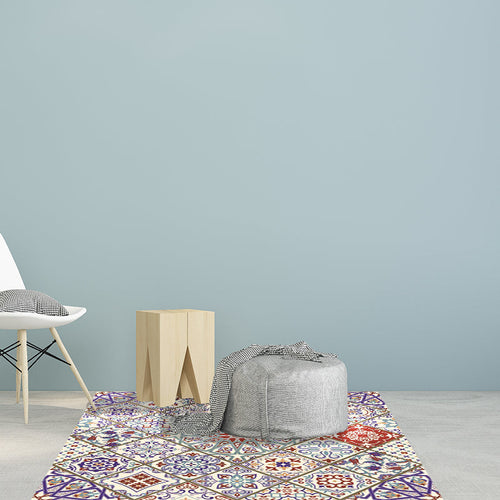 BowLift | Ivory Bedroom Carpet Moroccan Flower Geometric Pattern Area Rug Polyester Non-Slip Pet-Friendly Rug