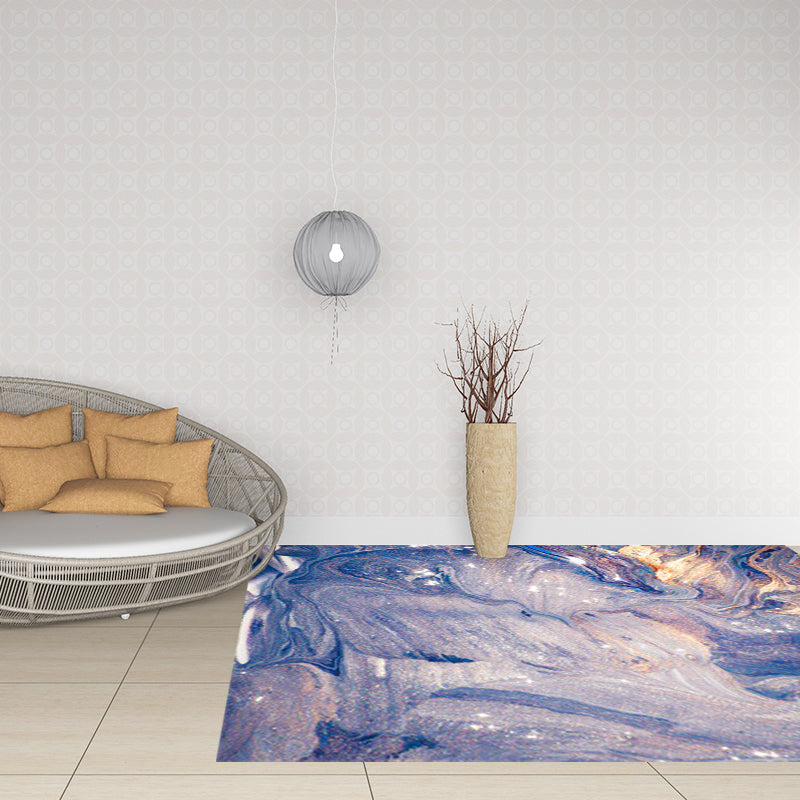 Green and blue bedroom rug modern abstract water pattern rug made of polyester pet-friendly washable rug | Bowlift