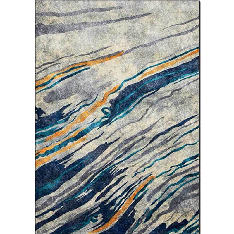 Casual modern rug in gray abstract pattern rug polyester machine washable non-slip backing rug for home decor | Bowlift