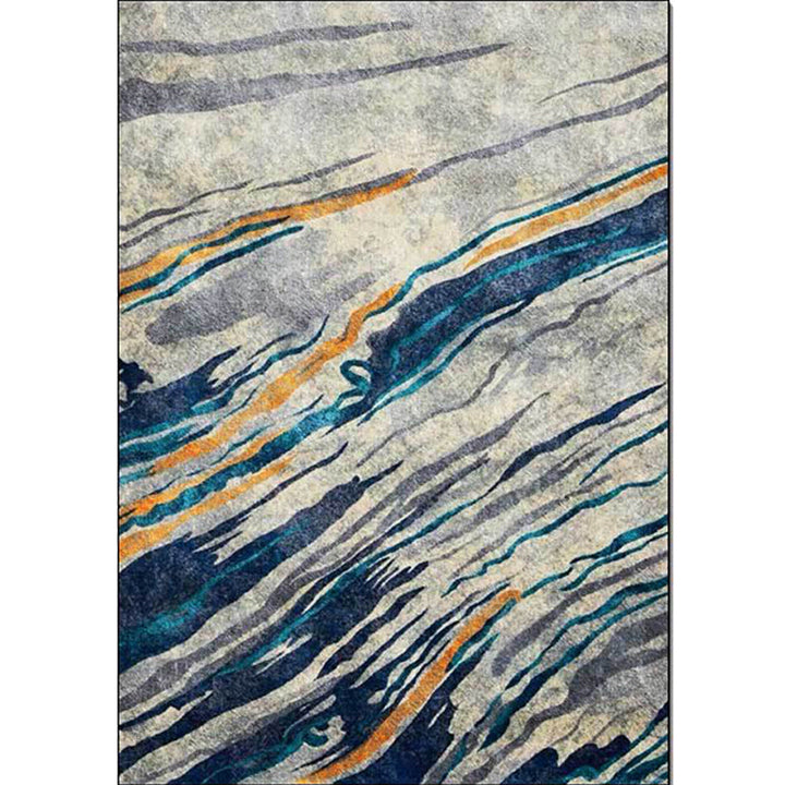 Casual modern rug in gray abstract pattern rug polyester machine washable non-slip backing rug for home decor | Bowlift
