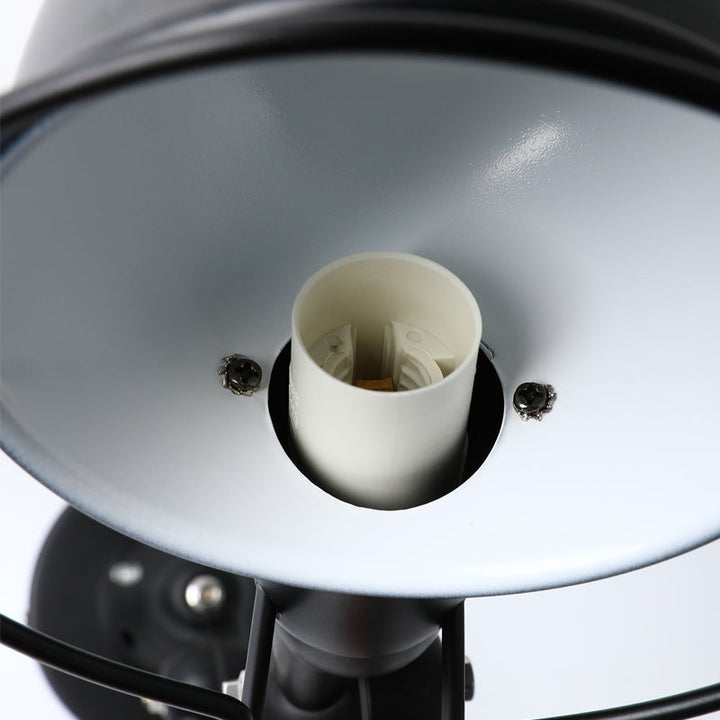 BowLift | Black/White Swing Arm Wall Light with Bowl Shade Industrial Metal 1 Head Hallway Wall Lamp