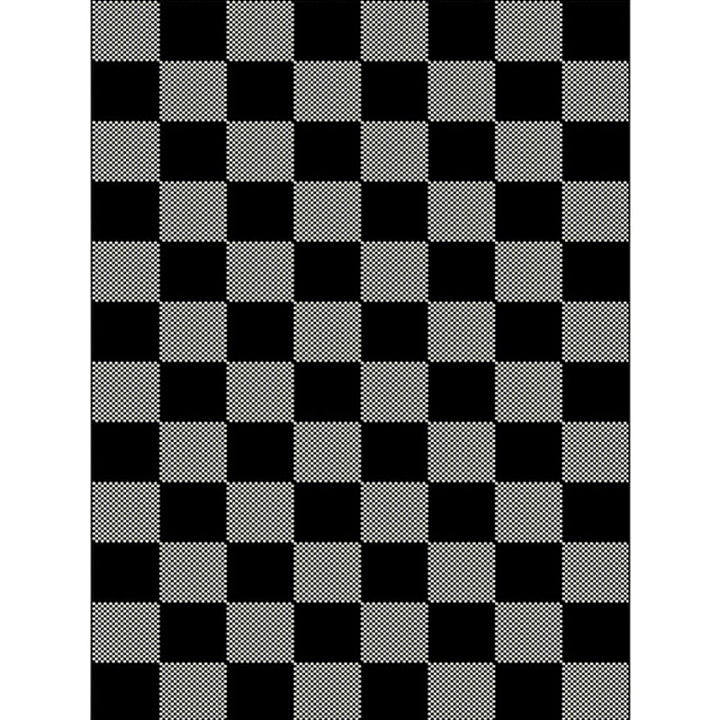 Black and Gray Bedroom Carpet Modern Checkered Pattern Carpet Polyester Washable Pet-Friendly Carpet | Bowlift