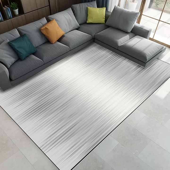Nordic Modern Rug in Ivory Abstract Stripe Pattern Rug Polyester Machine Washable Rug for Home Decoration | Bowlift