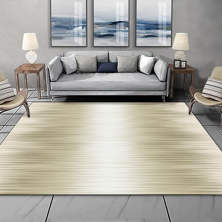 Nordic Modern Rug in Ivory Abstract Stripe Pattern Rug Polyester Machine Washable Rug for Home Decoration | Bowlift