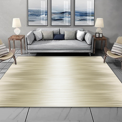 Nordic Modern Rug in Ivory Abstract Stripe Pattern Rug Polyester Machine Washable Rug for Home Decoration | Bowlift