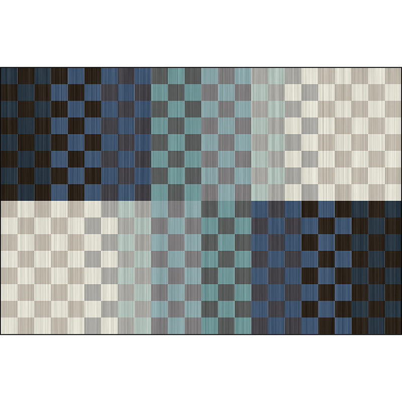 BowLift | Novelty Living Room Rug Colorful Small Checked Color Block Print Rug Polyester Washable Stain Resistant Area Rug