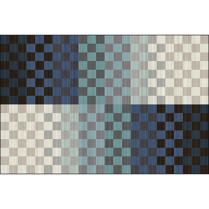 BowLift | Novelty Living Room Rug Colorful Small Checked Color Block Print Rug Polyester Washable Stain Resistant Area Rug