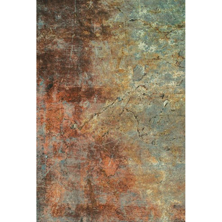 Modern Living Room Rug Colorful Abstract Rust Print Rug Polyester Washable Pet-Friendly Area Rug | Bowlift