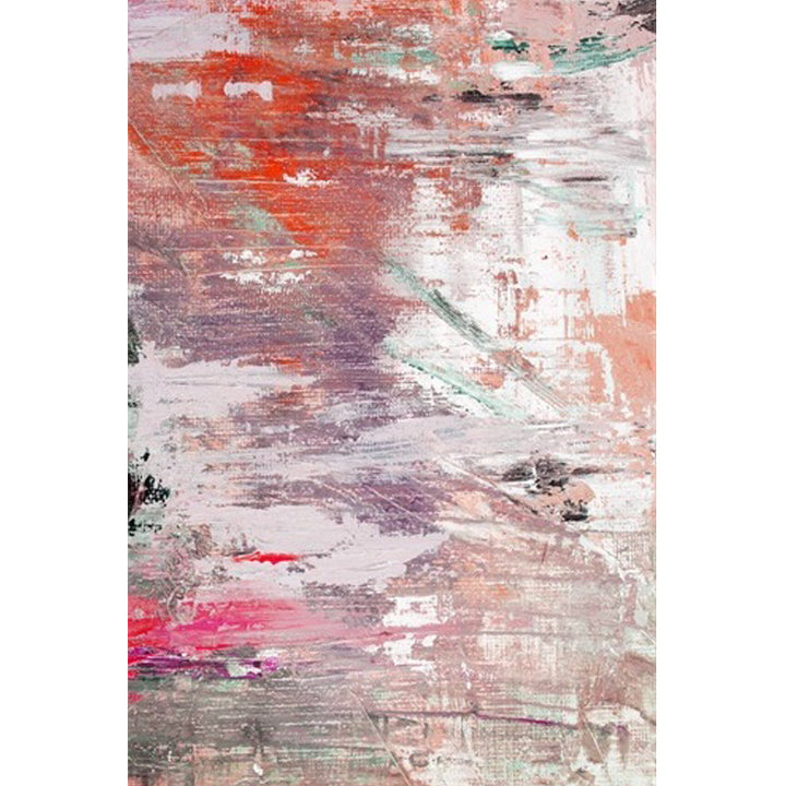 Pink Bedroom Rug Modern Abstract Oil Painting Pattern Area Rug Polyester Non-Slip Back Machine Washable Rug | Bowlift