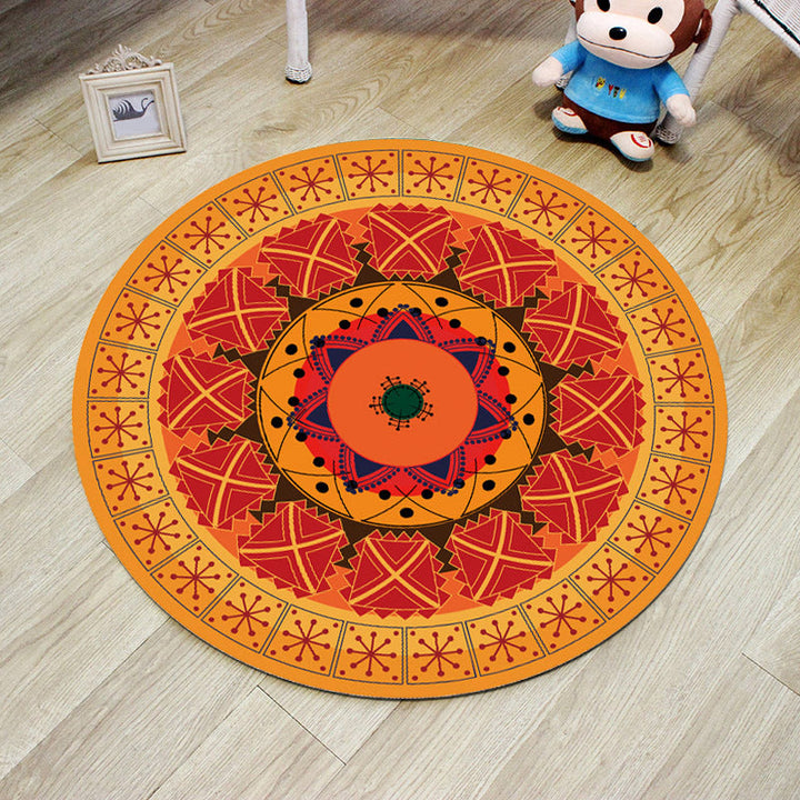 BowLift | Orange Bedroom Rug Moroccan Floral Lotus Pattern Area Rug Polyester Machine Washable Stain Resistant Rug