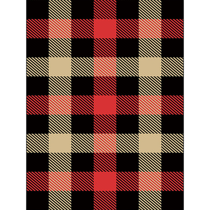 Black Bedroom Rug Modern Checkered Pattern Area Rug Polyester Non-Slip Machine Washable Rug | Bowlift
