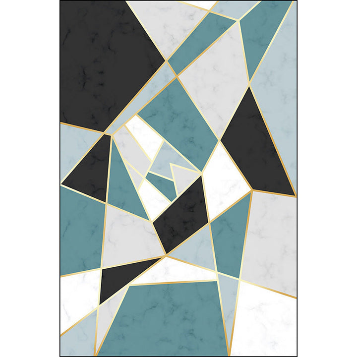 Stylish Color Box Rug Black and Green Simple Rug Polyester Washable Non-Slip Back Rug for the Living Room | Bowlift