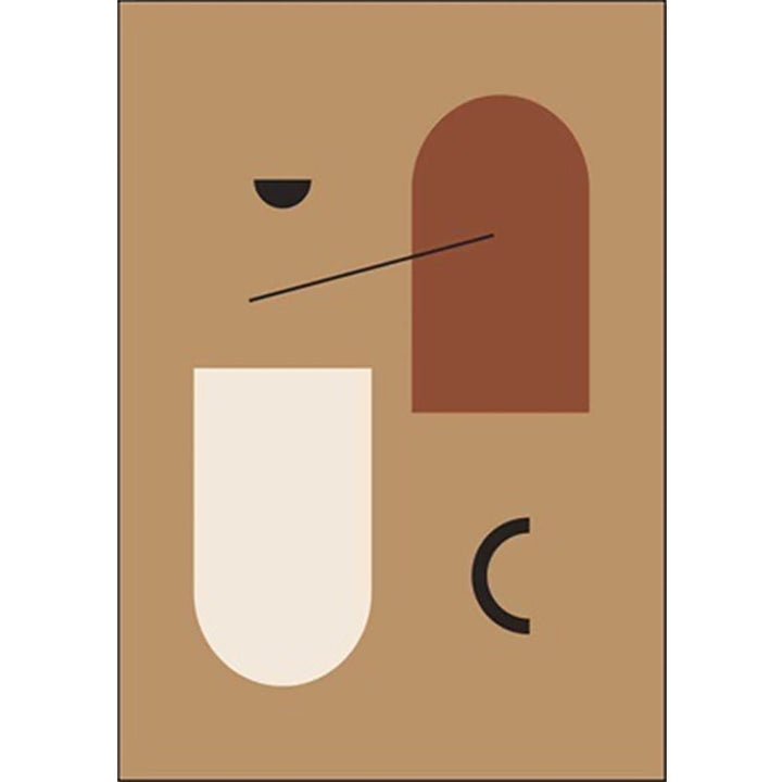 Contemporary abstract carpet light brown and white polyester rug machine washable non-slip rug for the bedroom | Bowlift