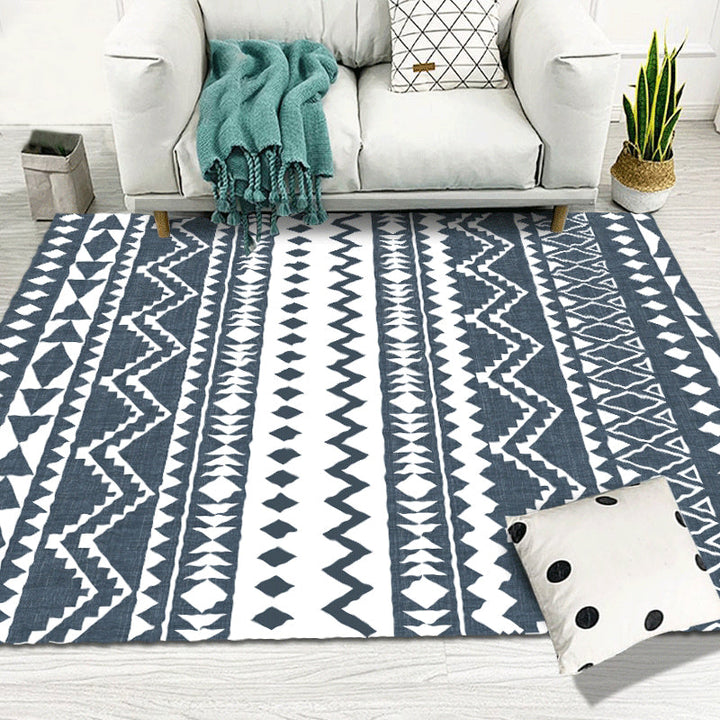 BowLift | Navy Blue Rug Bohemian Tribal Geometric Rug Polyester Non-Slip Power Loom Living Room Rug