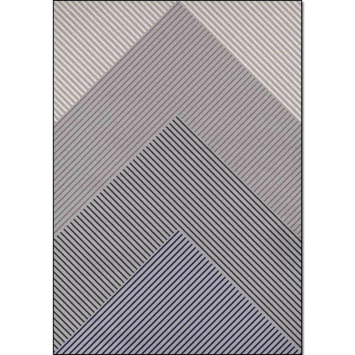 Black and Gray Modern Carpet Polyester Striped Print Carpet Washable Non-Slip Backing Carpet for Living Room | Bowlift