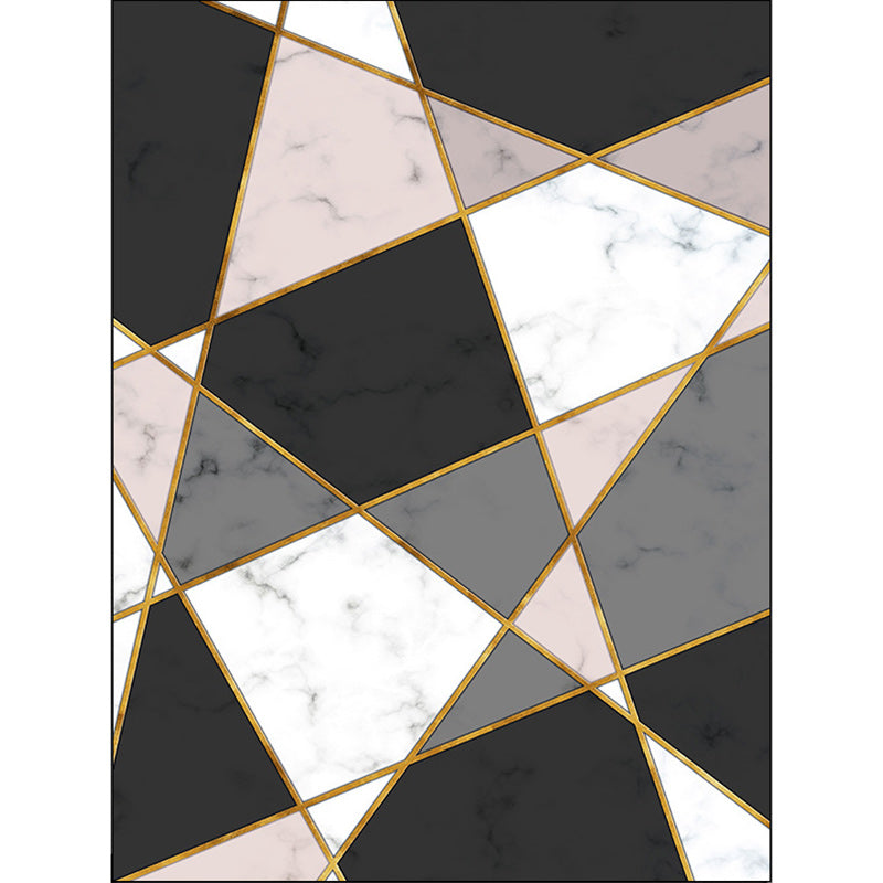 Black and Pink Modern Rug Polyester Color Block Rug Washable Non-Slip Back Rug for Living Room | Bowlift
