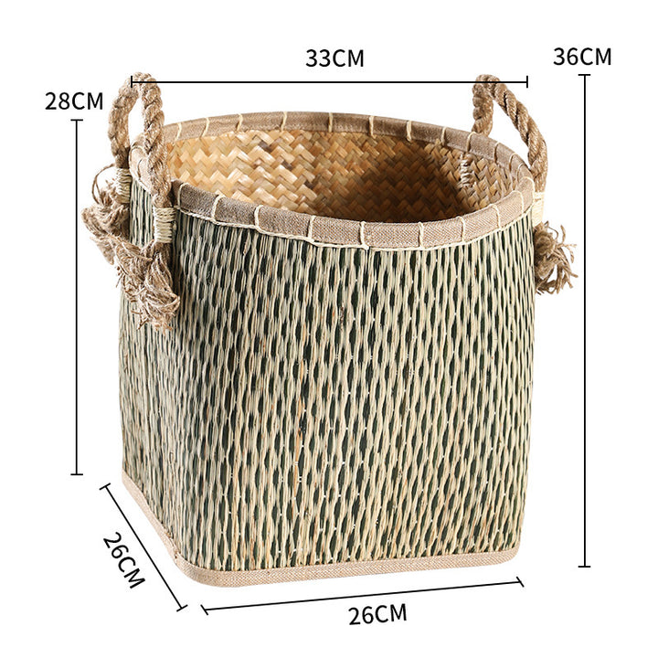 Unisex Handwoven Storage Basket with Decorative Fringes Bowlift