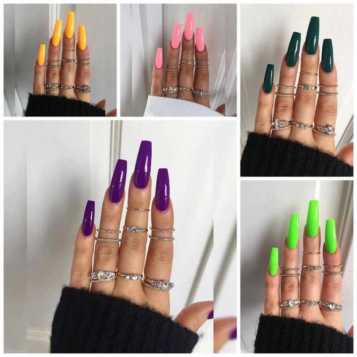 Artificial nail extensions with high gloss finish Bowlift