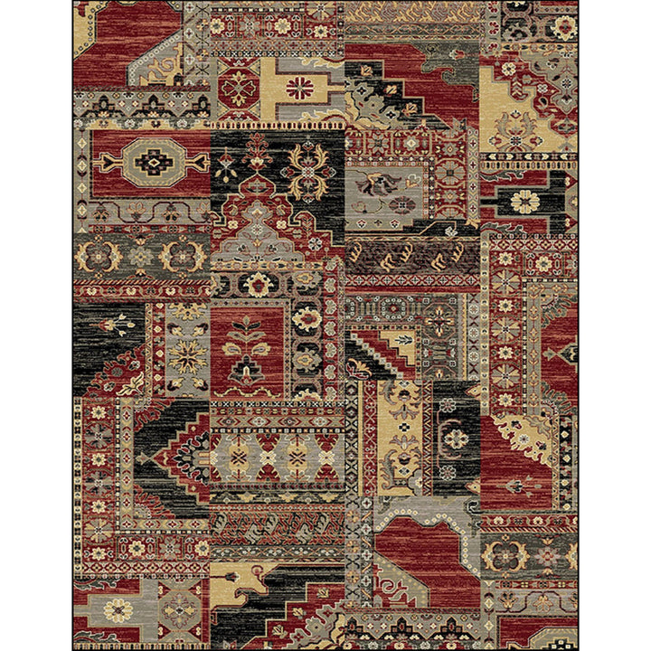 BowLift | Red and brown bedroom carpet southwestern geometry floral pattern area rug polyester non-slip rug