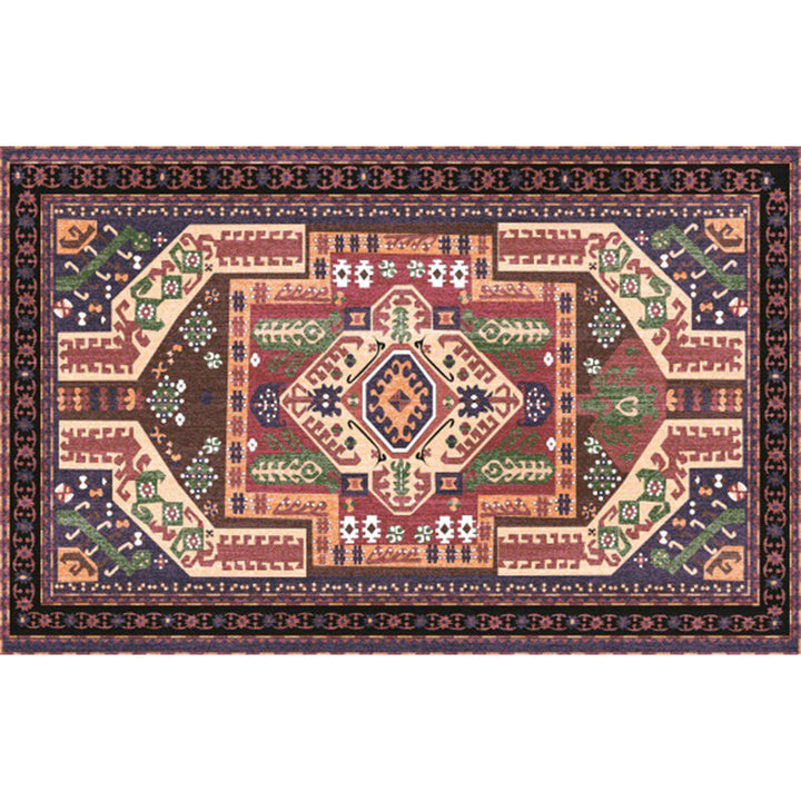 BowLift | Southwest living room rug in red tribal irregular shape print rug polyester washable area rug