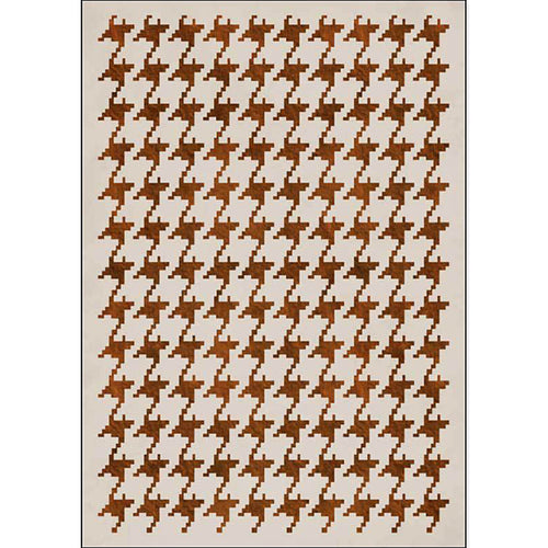 Nordic Modern Rug in Ivory Check Houndstooth Pattern Rug Polyester Non-Slip Pet-Friendly Rug for Home Decoration | Bowlift