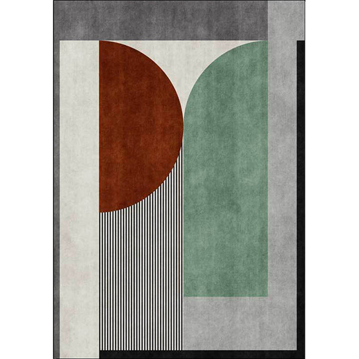 Colorful bedroom carpet Modern color block striped pattern rug Polyester stain-resistant non-slip rug | Bowlift