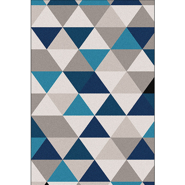 Modern living room rug Colorful geometric triangle print rug Polyester stain-resistant rug | Bowlift