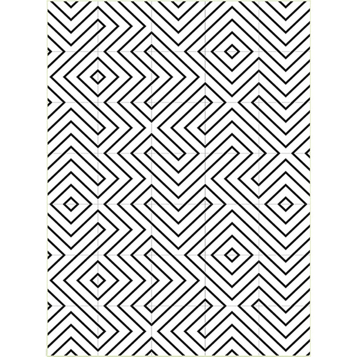 Modern living room rug in white with geometric line pattern Rug polyester stain-resistant washable rug for the area | Bowlift