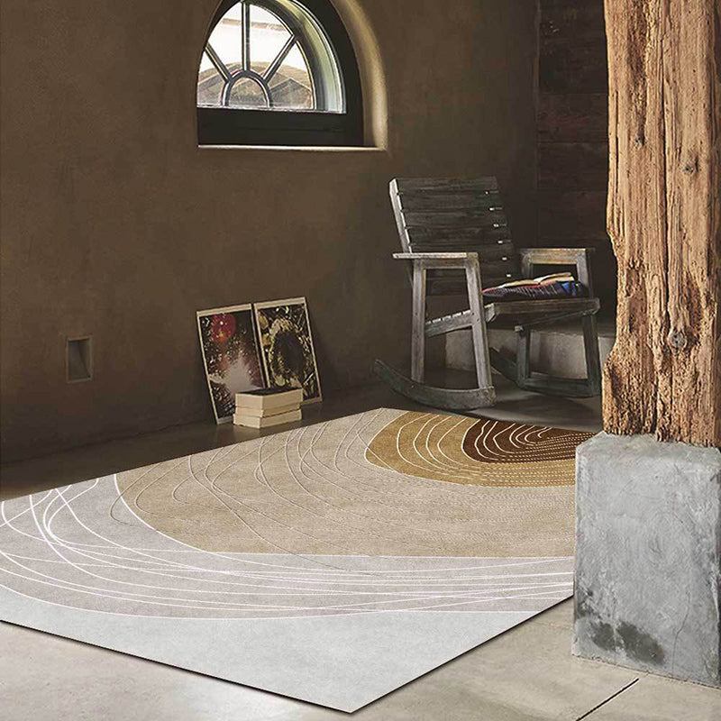 BowLift | Novelty Living Room Rug Multicolor Color Block Wood Grain Print Rug Polyester Washable Pet-Friendly Rug