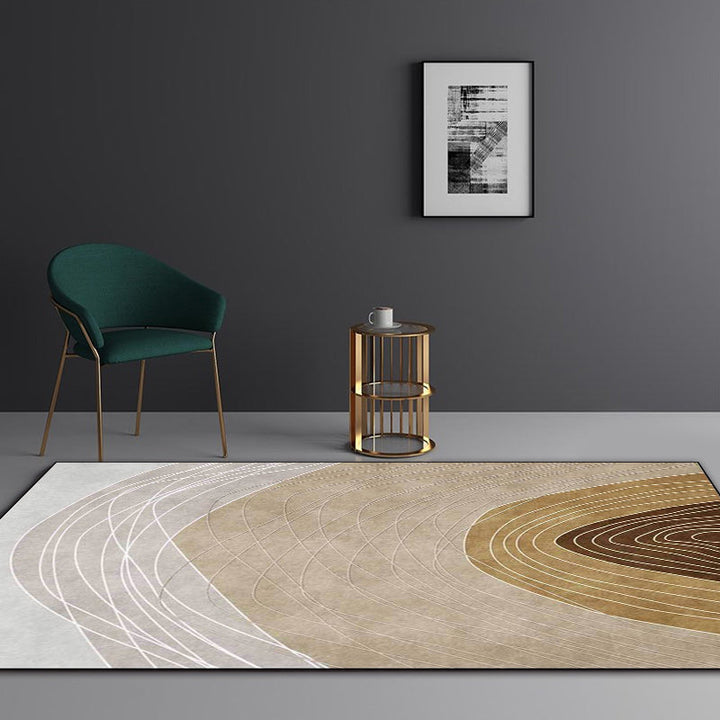 BowLift | Novelty Living Room Rug Multicolor Color Block Wood Grain Print Rug Polyester Washable Pet-Friendly Rug