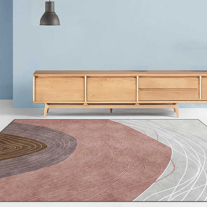 BowLift | Novelty Living Room Rug Multicolor Color Block Wood Grain Print Rug Polyester Washable Pet-Friendly Rug